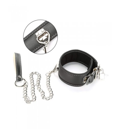 Leather Collar Metal Chain Buckles