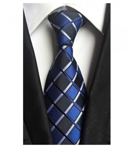 MINDENG Black Striped Jacquard Necktie