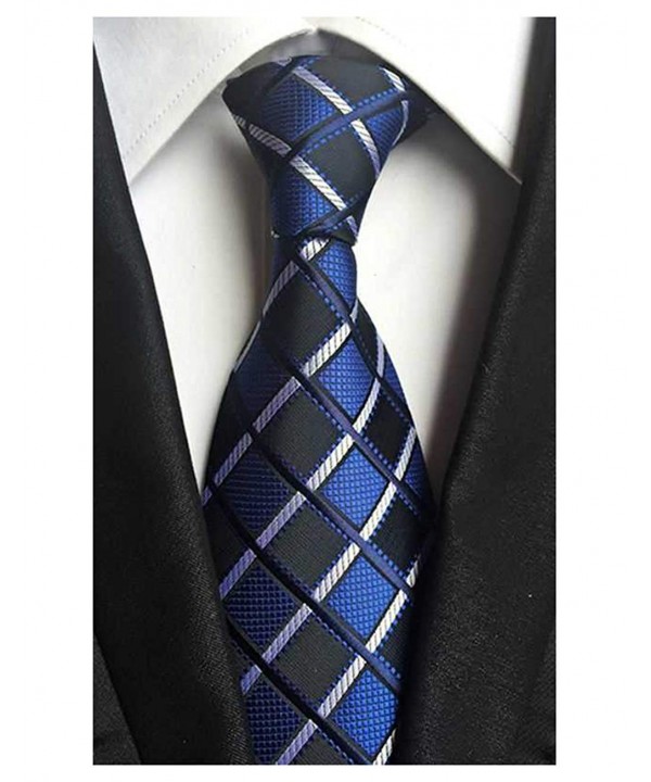 MINDENG Black Striped Jacquard Necktie