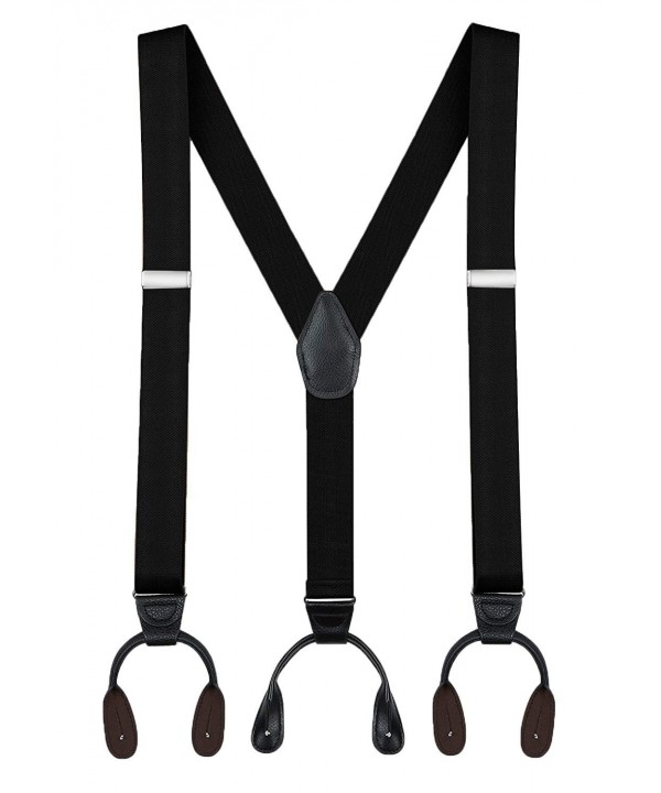 Buyless Fashion Adjustable Suspender End Black