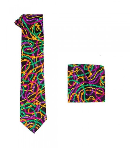 Mardi Gras Printed Necktie Handkerchief