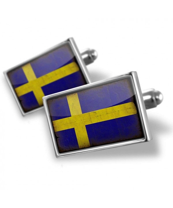 NEONBLOND Cufflinks Swedish Flag vintage
