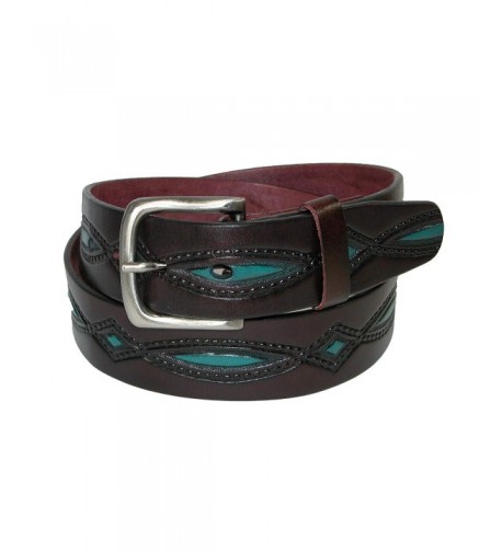 CTM Leather Embossed Turquoise Accents