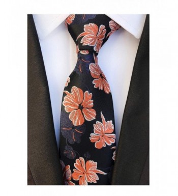 Orange Floral Wholesale Groomsman Neckties