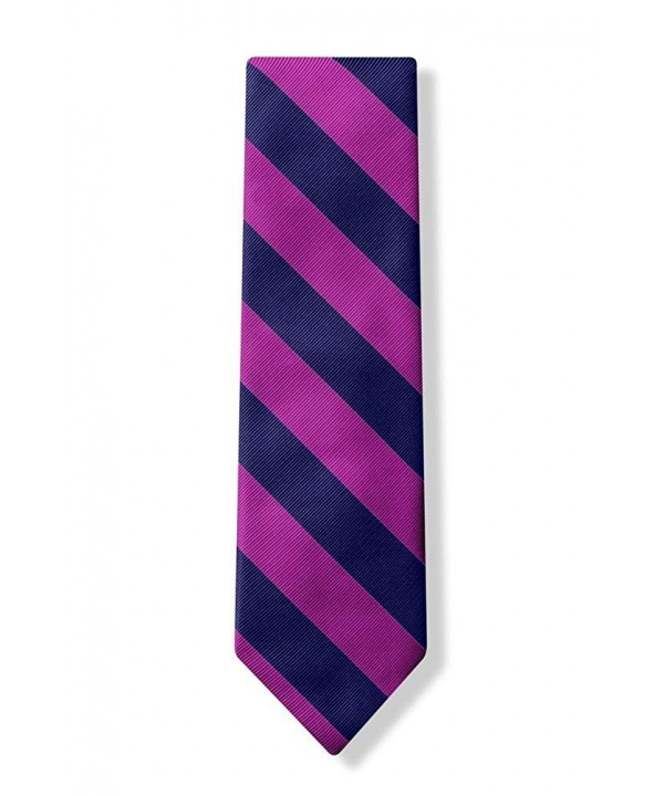 Fuchsia Navy Stripe Microfiber Tie