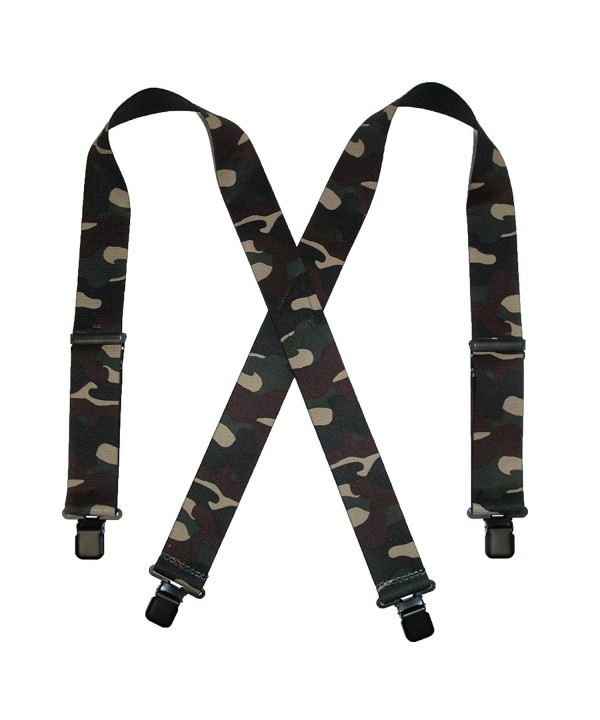 CTM Elastic Clip End Pattern Suspenders