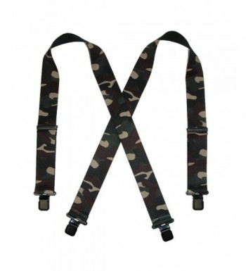 CTM Elastic Clip End Pattern Suspenders