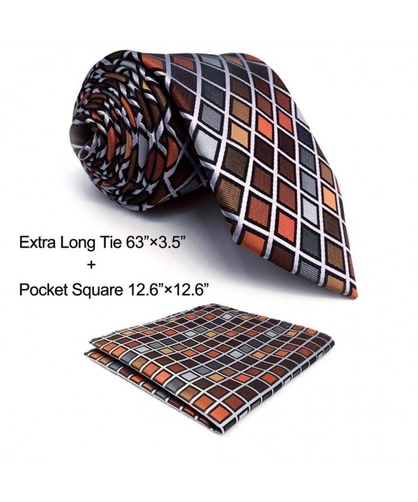 Shlax Designer Checkered Neckties Orange