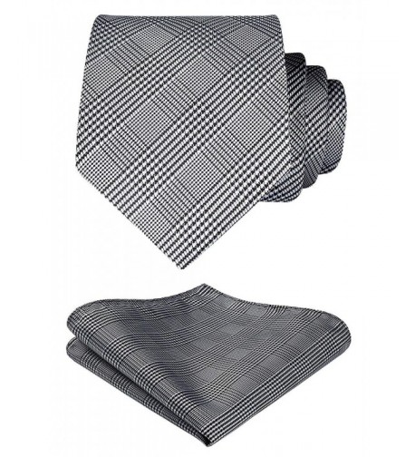 HISDERN Stripe Handkerchief Necktie Pocket