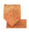 Pocket Square Cufflinks Orange Paisley