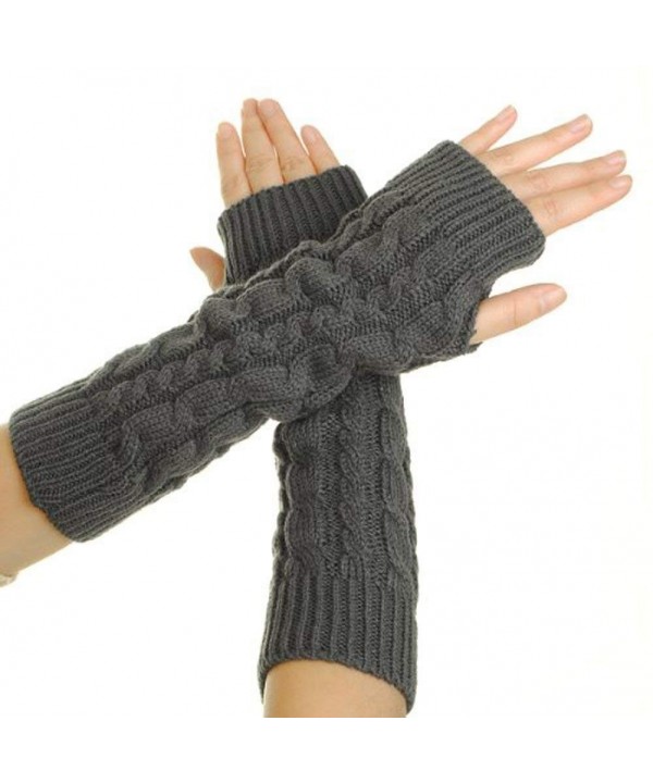 Womens Knitted Crochet Braided Fingerless