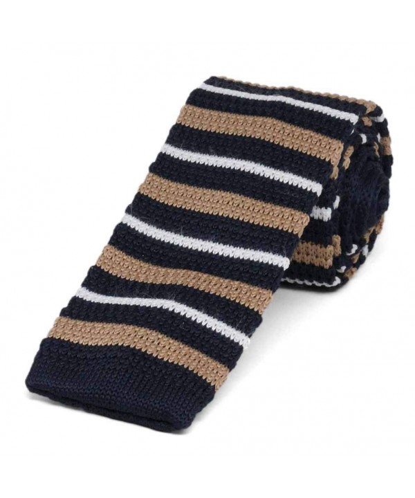 TieMart Navy Casual Stripe Skinny TieMart Navy Casual Stripe Skinny