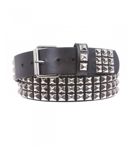 Three Silver Studded Cowhide Leather