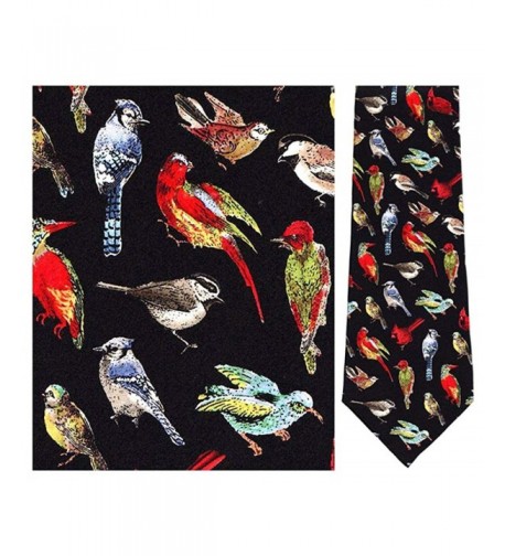 Mens Black Birds World Necktie