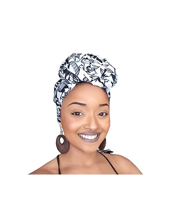 Black White African Print Headwrap