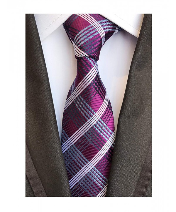 Purple Checks Jacquard Formal Neckties