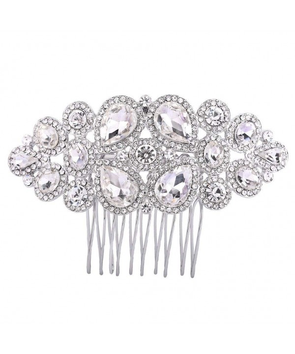 EVER FAITH Rhinestone Crystal Silver Tone EVER FAITH Rhinestone Crystal Silver Tone