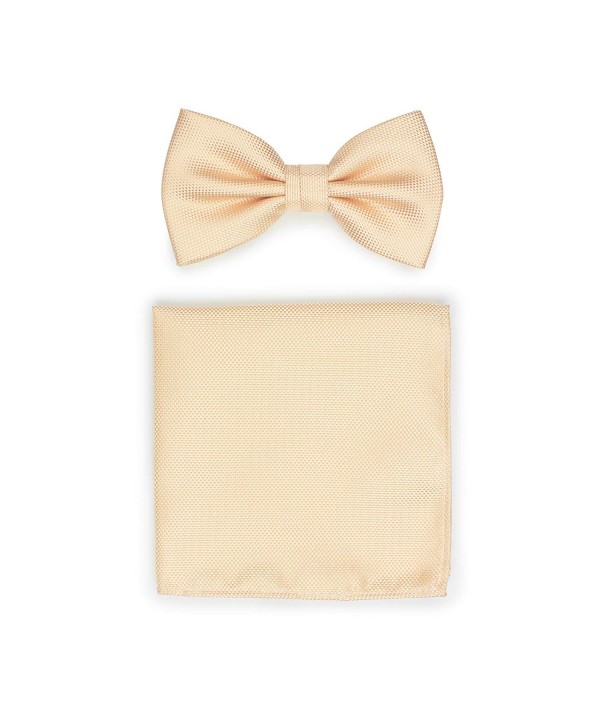 Bows N Ties Pre Tied Pocket Micro Texture Apricot