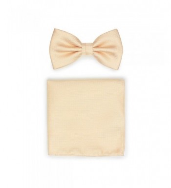 Bows N Ties Pre Tied Pocket Micro Texture Apricot