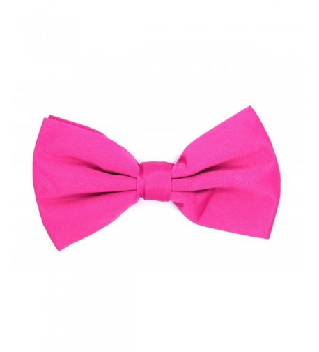 Mens Solid Pre Tied Fuchsia Pink