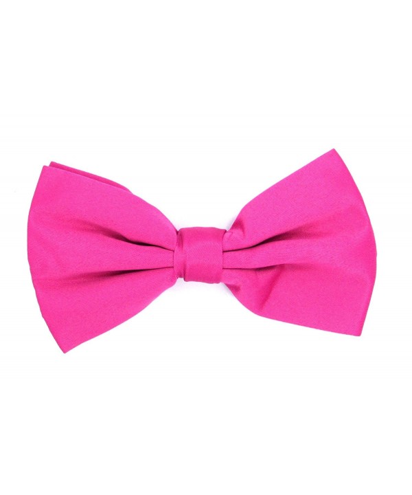 Mens Solid Pre Tied Fuchsia Pink