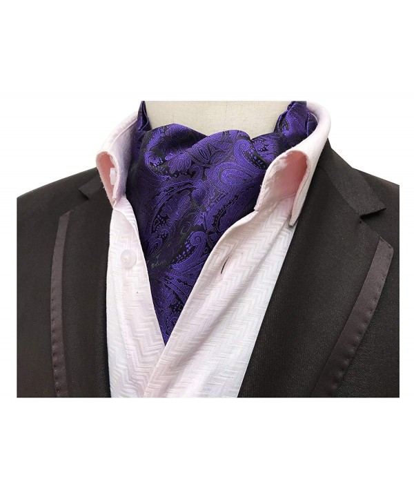 Elfeves Purple Paisley Cravat Fashion Elfeves Purple Paisley Cravat Fashion