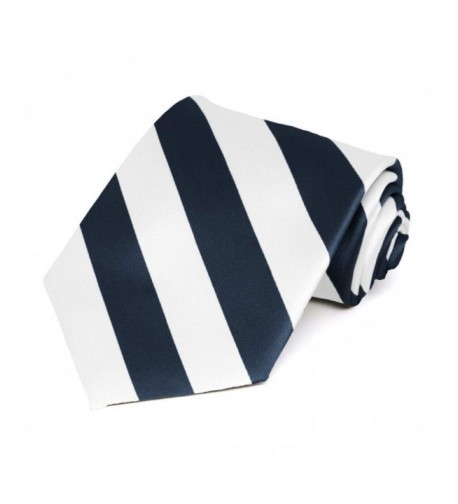 TieMart Navy Blue White Striped