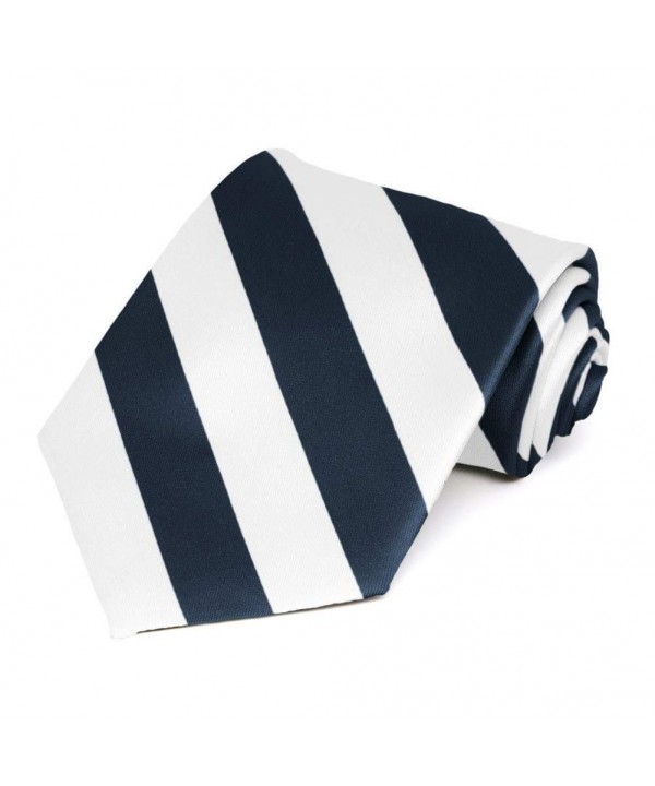 TieMart Navy Blue White Striped