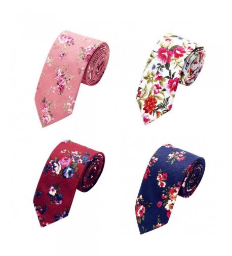 Cotton Floral Skinny Neckties Different