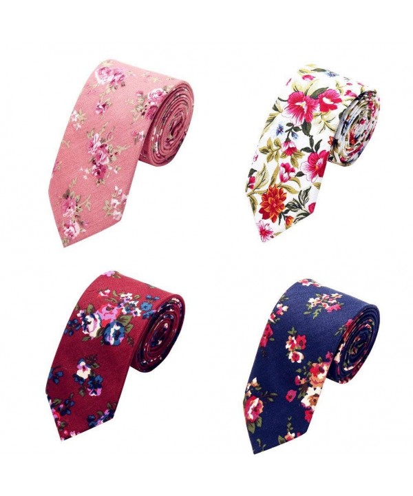 Cotton Floral Skinny Neckties Different