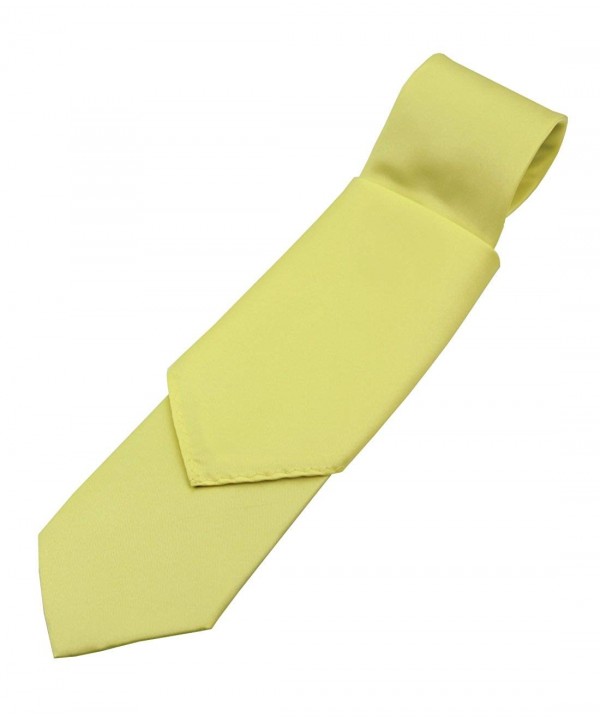 Solid Necktie Pocket Square Canary