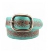 VINTAGE EMBOSSED FLORAL TURQUOISE LEATHER