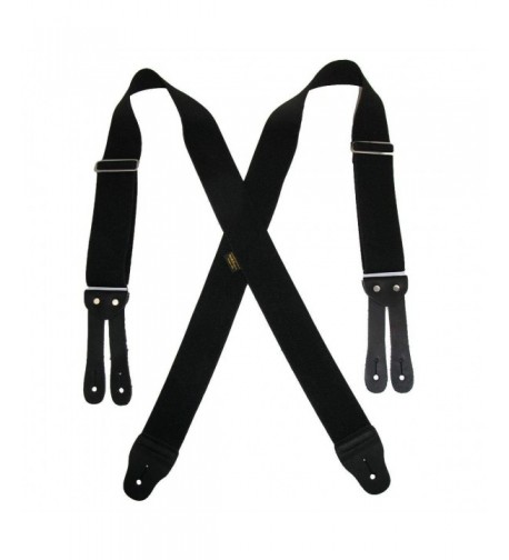 Welch Elastic Button Suspenders Black