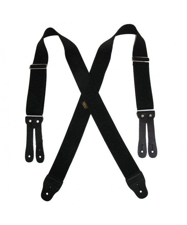 Welch Elastic Button Suspenders Black