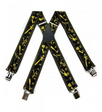 Black Yellow Worker Durable Suspenders