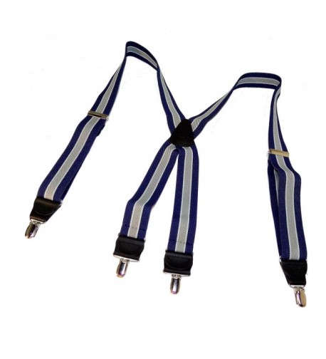 Hold Up Striped Suspenders leather crosspatch