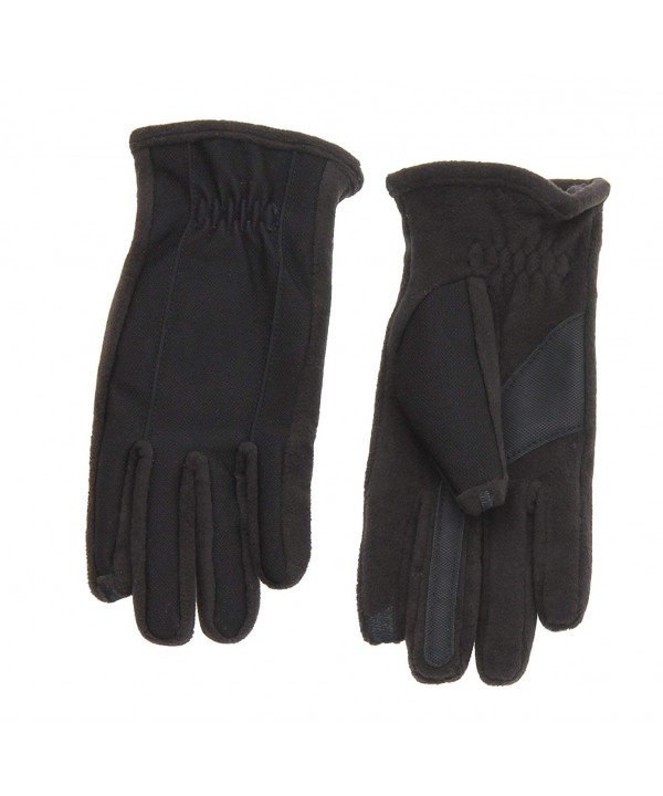 Isotoner Mens SmarTouch Stitched Gloves Black L
