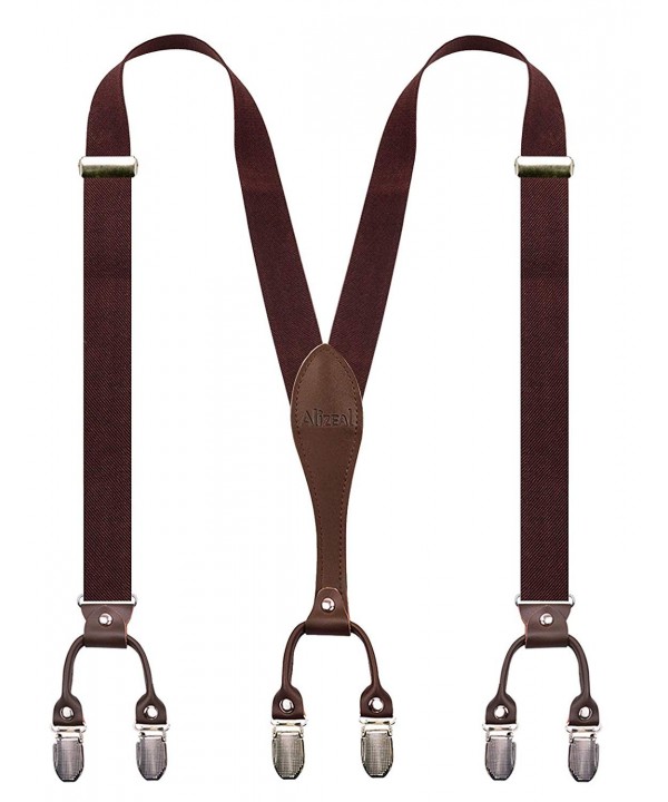 Sturdy Genuine Leather Suspender Coffee