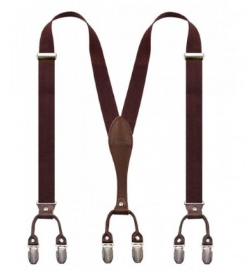 Sturdy Genuine Leather Suspender Coffee