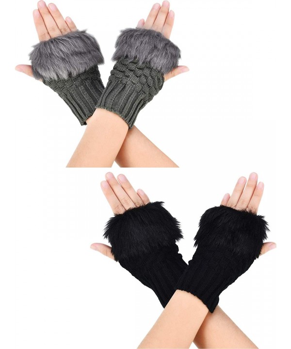 Fingerless Winter Gloves Touchscreen Knitted