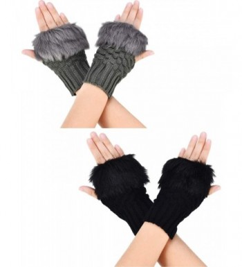 Fingerless Winter Gloves Touchscreen Knitted