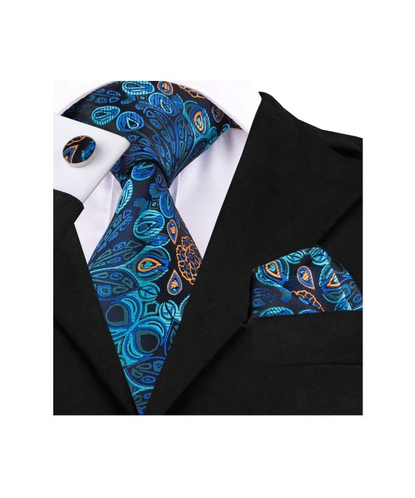 Barry Wang Floral Necktie Handkerchief Cufflinks