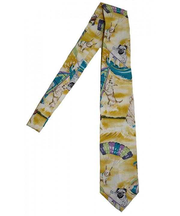 Hawaii Neckties Surf Dogs Yellow