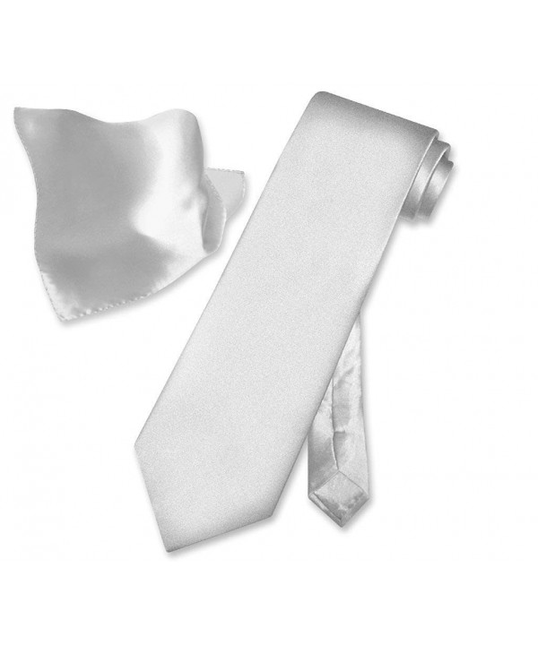 Biagio Solid SILVER NeckTie Handkerchief