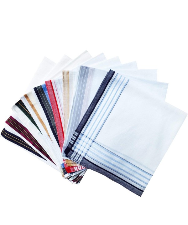Assorted White Border Cotton Handkerchiefs