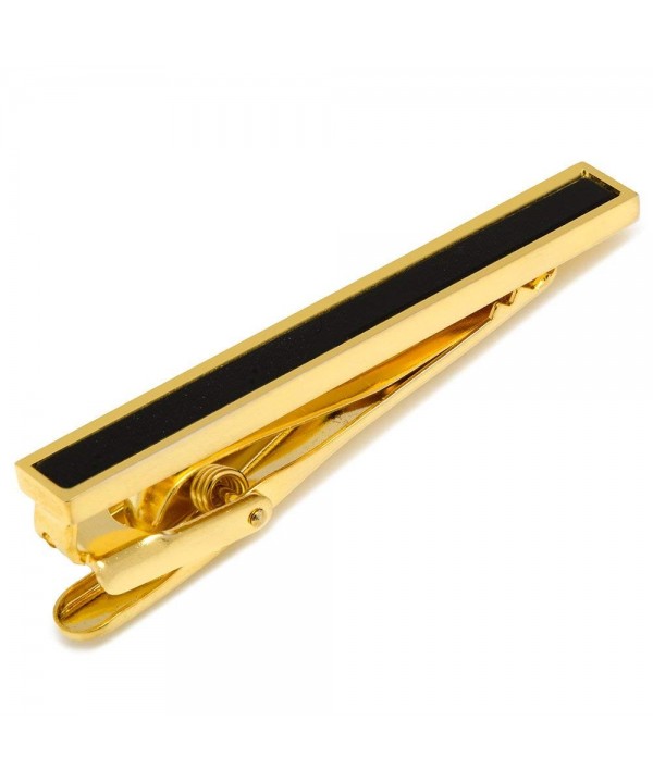 Gold Onyx Inlaid Tie Clip