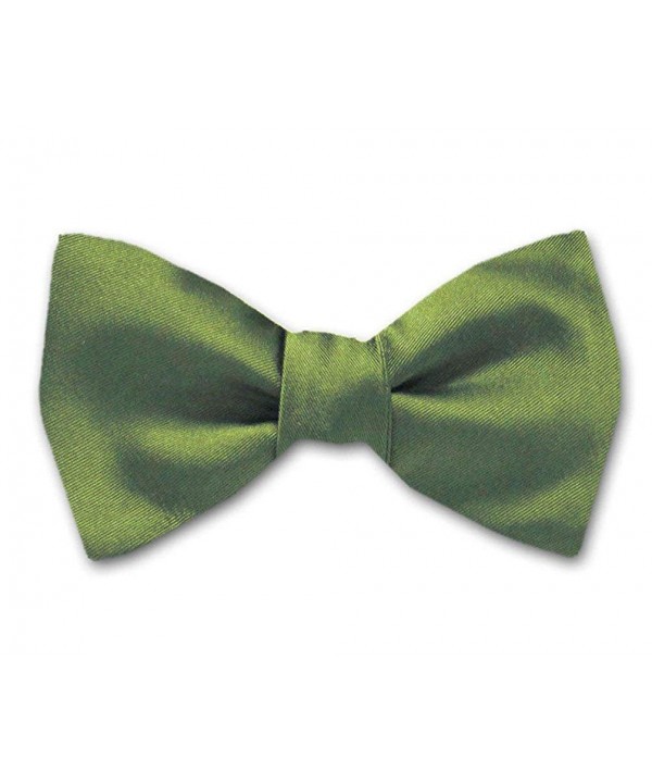 Olive Solid Color Pre Tied Bow