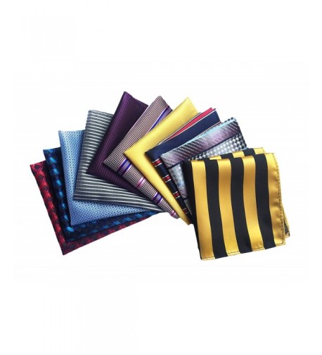 MENDENG Striped Pocket Square Handkerchief