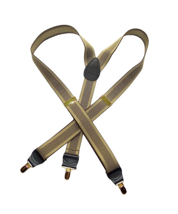 Jacquard Suspenders patented No slip Gold tone