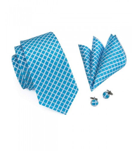 Barry Wang Check Pocket Square Necktie